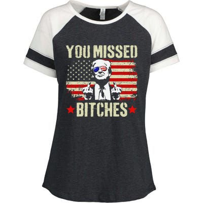 You Missed  You Missed Trump 2024 T You Missed Enza Ladies Jersey Colorblock Tee