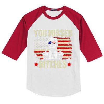 You Missed  You Missed Trump 2024 T You Missed Kids Colorblock Raglan Jersey