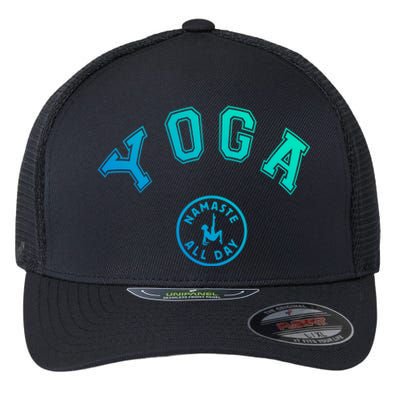 Yoga Namaste All Day Teacher Savasana Namaste Class Workout Gift Flexfit Unipanel Trucker Cap