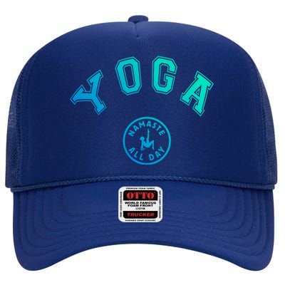 Yoga Namaste All Day Teacher Savasana Namaste Class Workout Gift High Crown Mesh Back Trucker Hat