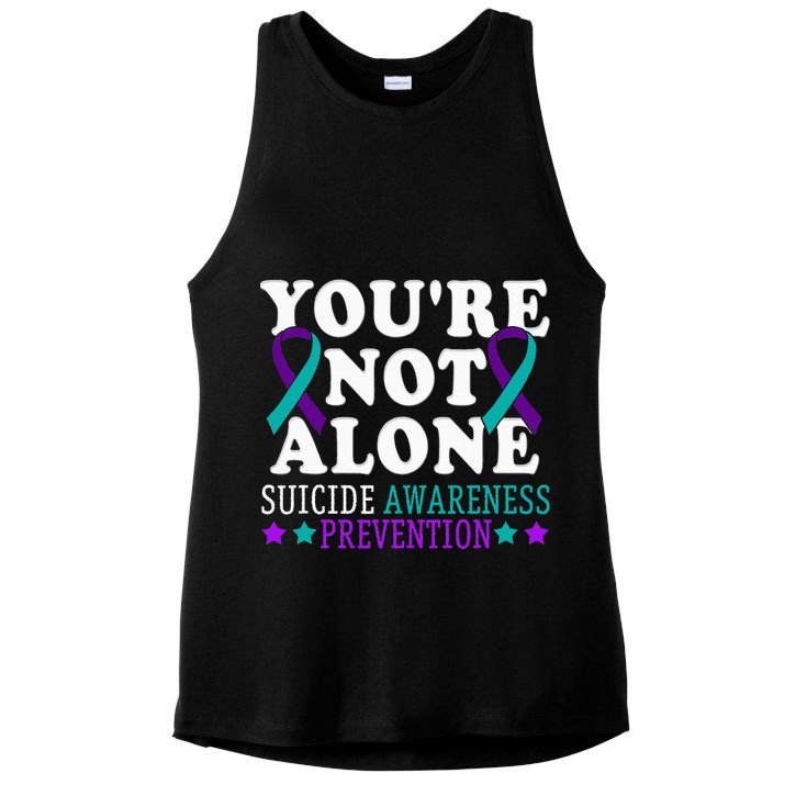 YouRe Not Alone Depression Suicide Prevention Awareness Ladies PosiCharge Tri-Blend Wicking Tank