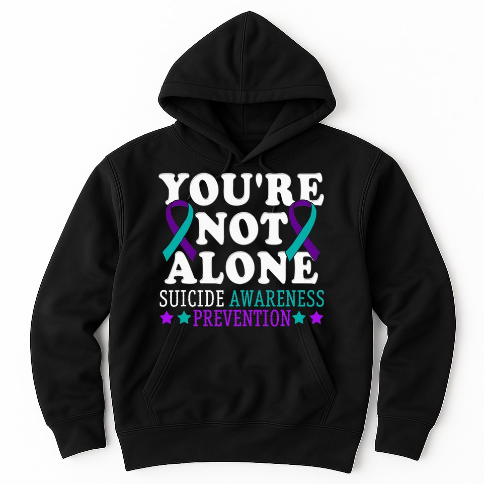 YouRe Not Alone Depression Suicide Prevention Awareness Hoodie
