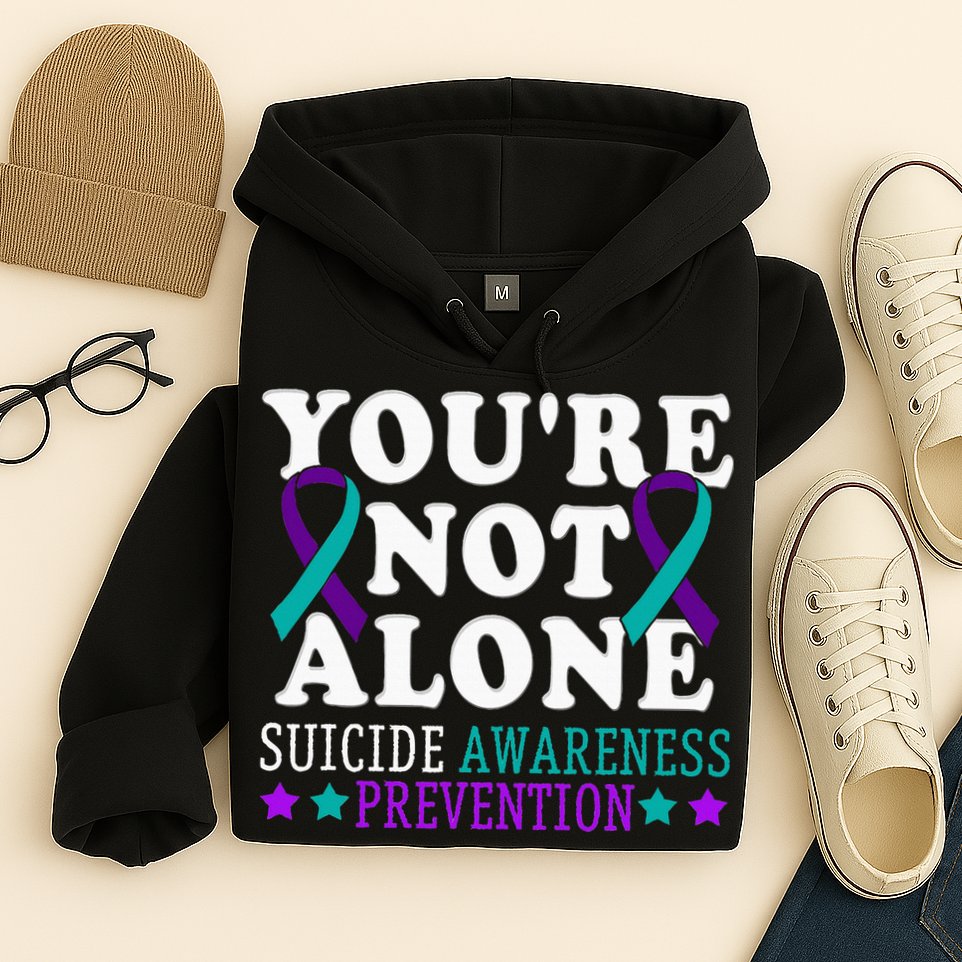 YouRe Not Alone Depression Suicide Prevention Awareness Hoodie