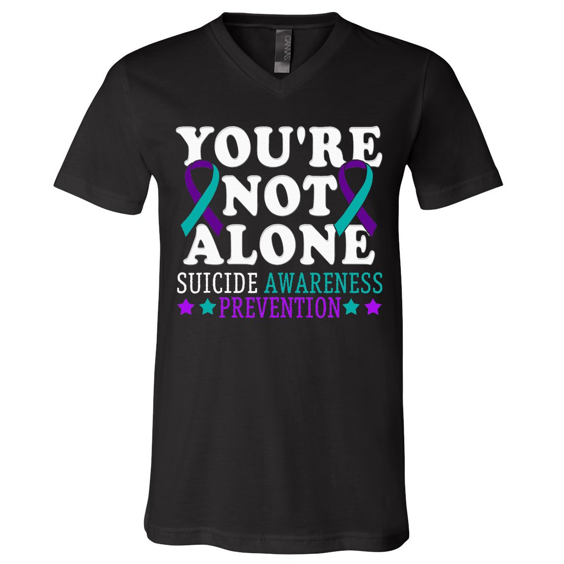 YouRe Not Alone Depression Suicide Prevention Awareness V-Neck T-Shirt