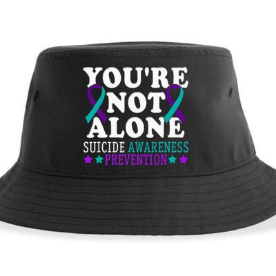 YouRe Not Alone Depression Suicide Prevention Awareness Sustainable Bucket Hat