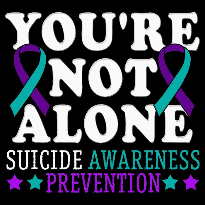 YouRe Not Alone Depression Suicide Prevention Awareness Bucket Hat