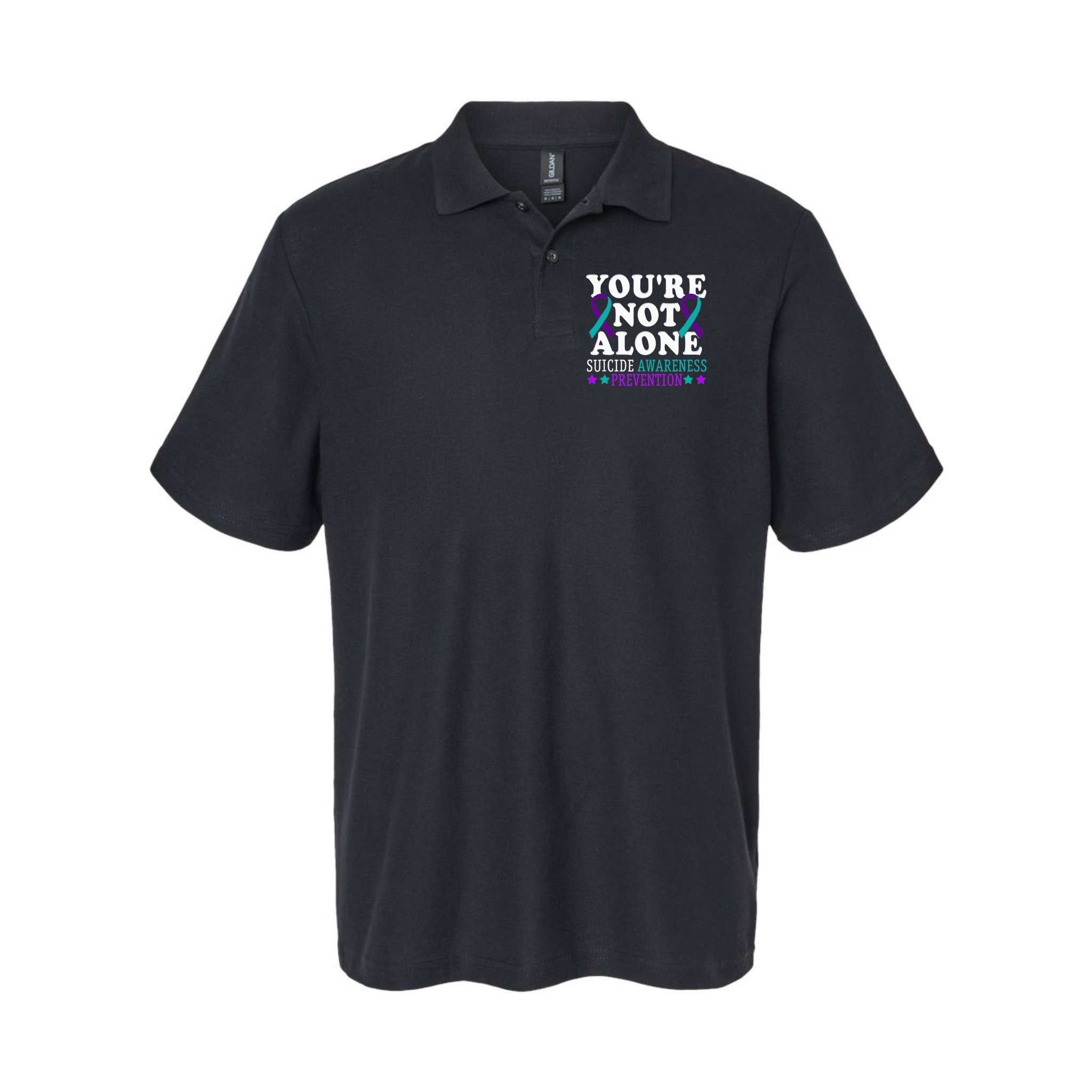 YouRe Not Alone Depression Suicide Prevention Awareness Polo