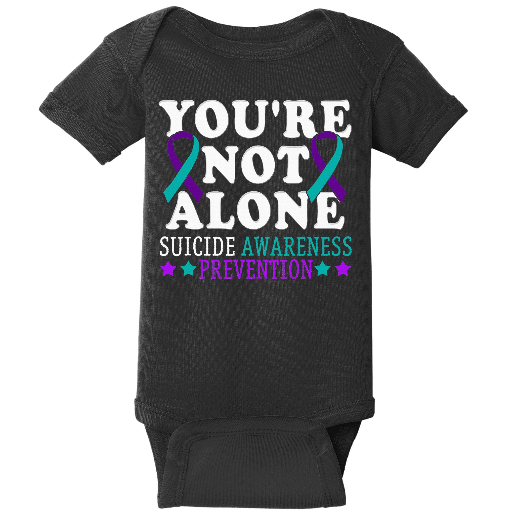 YouRe Not Alone Depression Suicide Prevention Awareness Baby Bodysuit
