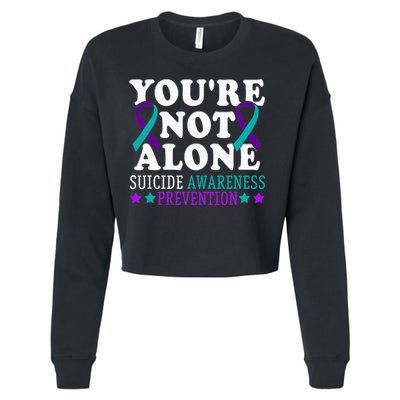 YouRe Not Alone Depression Suicide Prevention Awareness Cropped Pullover Crew