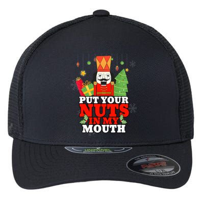 Your Nuts Are Mine Naughty Funny Christmas Nutcracker Flexfit Unipanel Trucker Cap