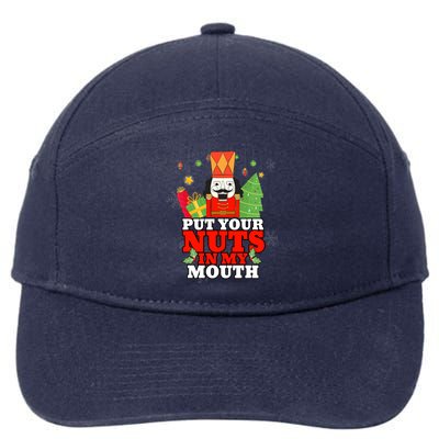 Your Nuts Are Mine Naughty Funny Christmas Nutcracker 7-Panel Snapback Hat