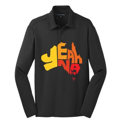 Yeah Nah (Australia) Silk Touch Performance Long Sleeve Polo