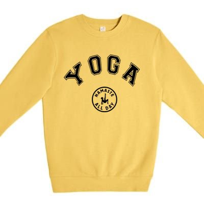 Yoga Namaste All Day Teacher Savasana Namaste Class Workout Gift Premium Crewneck Sweatshirt