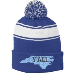 YAll North Carolina Stripe Pom Pom Beanie