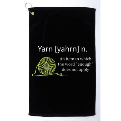 Yarn Noun Definition Funny Knitting Crochet Knitting Outfit Platinum Collection Golf Towel