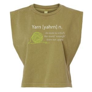 Yarn Noun Definition Funny Knitting Crochet Knitting Outfit Garment-Dyed Women's Muscle Tee