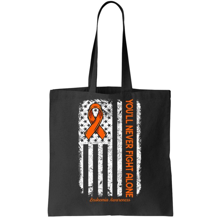 Youll Never Fight Alone Blood Cancer Leukemia Awareness Tote Bag