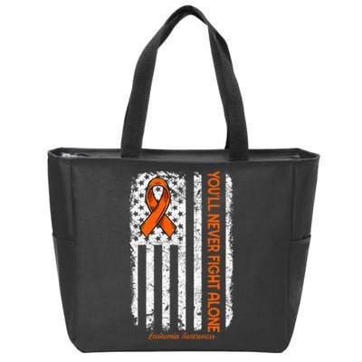 Youll Never Fight Alone Blood Cancer Leukemia Awareness Zip Tote Bag