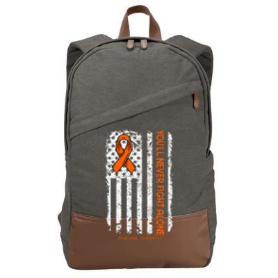 Youll Never Fight Alone Blood Cancer Leukemia Awareness Cotton Canvas Backpack