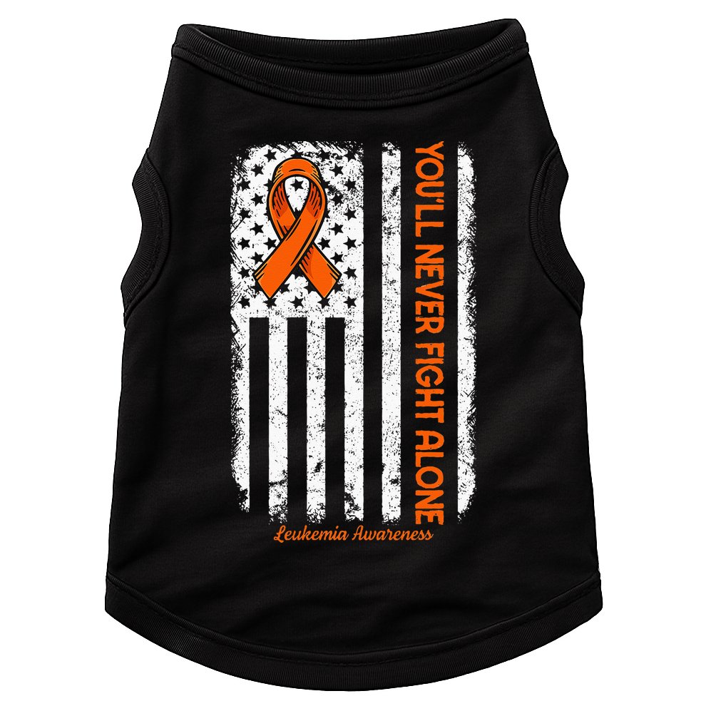 Youll Never Fight Alone Blood Cancer Leukemia Awareness Doggie Tank