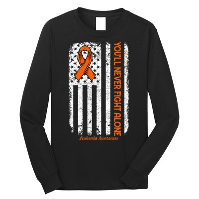 Youll Never Fight Alone Blood Cancer Leukemia Awareness Long Sleeve Shirt