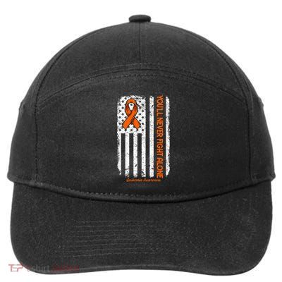 Youll Never Fight Alone Blood Cancer Leukemia Awareness 7-Panel Snapback Hat