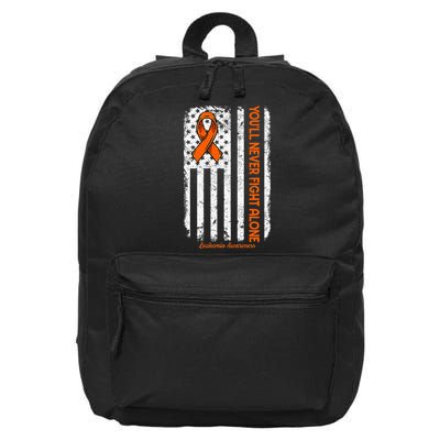 Youll Never Fight Alone Blood Cancer Leukemia Awareness 16 in Basic Backpack