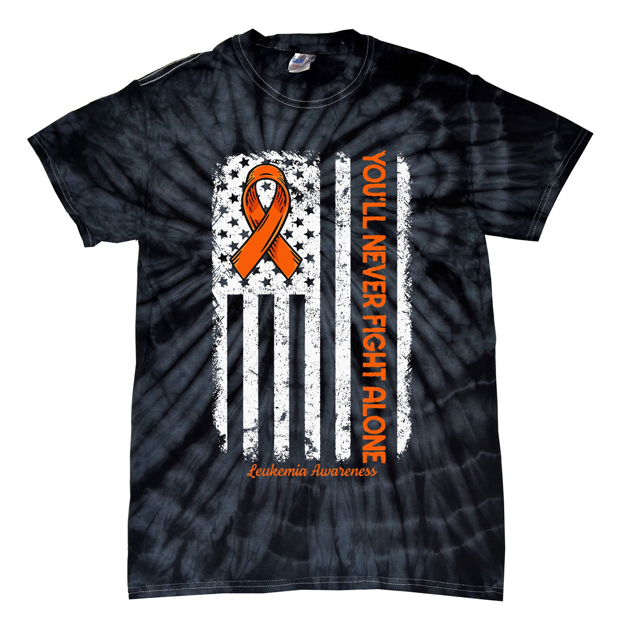 Youll Never Fight Alone Blood Cancer Leukemia Awareness Tie-Dye T-Shirt