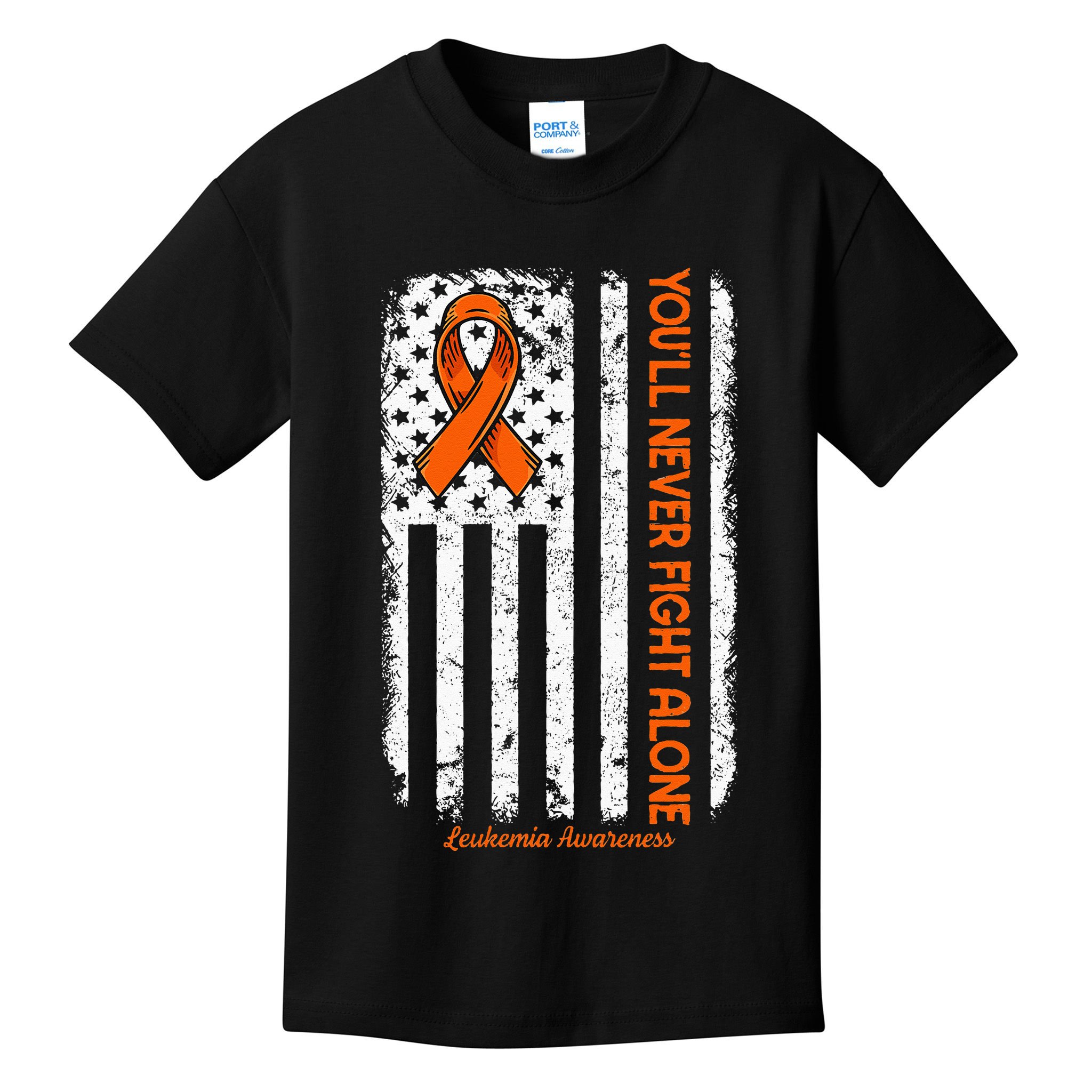 Youll Never Fight Alone Blood Cancer Leukemia Awareness Kids T-Shirt