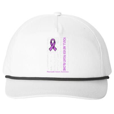 You'll Never fight Alone Flag Pancreatic Cancer Awareness  Snapback Five-Panel Rope Hat