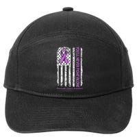 You'll Never fight Alone Flag Pancreatic Cancer Awareness  7-Panel Snapback Hat