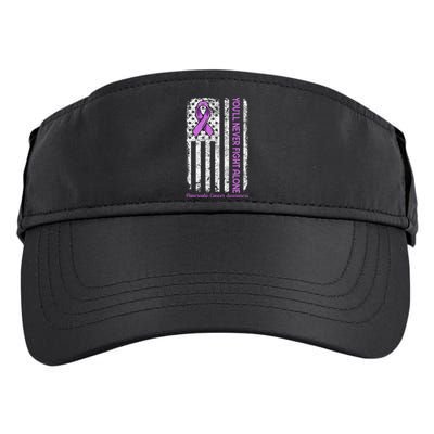 You'll Never fight Alone Flag Pancreatic Cancer Awareness  Adult Drive Performance Visor