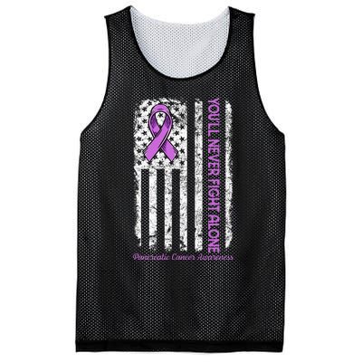 You'll Never fight Alone Flag Pancreatic Cancer Awareness  Mesh Reversible Basketball Jersey Tank