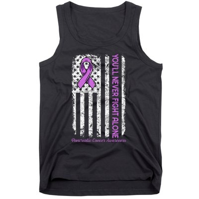 You'll Never fight Alone Flag Pancreatic Cancer Awareness  Tank Top