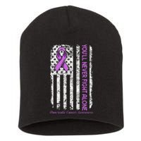 You'll Never fight Alone Flag Pancreatic Cancer Awareness  Short Acrylic Beanie