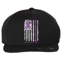 You'll Never fight Alone Flag Pancreatic Cancer Awareness  Wool Snapback Cap