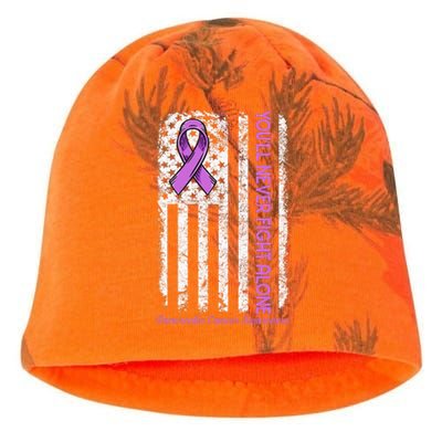 You'll Never fight Alone Flag Pancreatic Cancer Awareness  Kati - Camo Knit Beanie