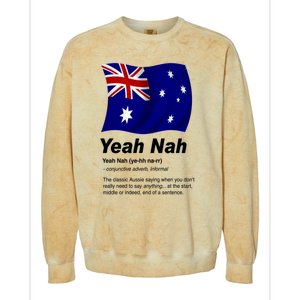 Yeah Nah | Funny Australian Slang, Phrase And Humor Definition Colorblast Crewneck Sweatshirt