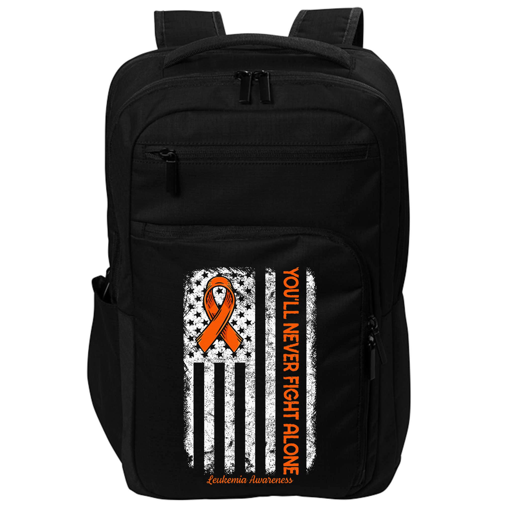 YouLl Never Fight Alone Blood Cancer Leukemia Awareness Impact Tech Backpack