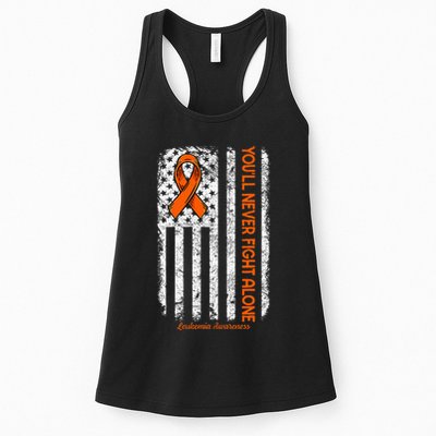 YouLl Never Fight Alone Blood Cancer Leukemia Awareness Womens Tank Top