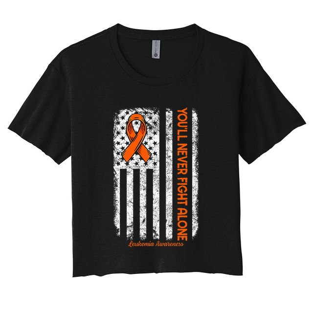 YouLl Never Fight Alone Blood Cancer Leukemia Awareness Women's Crop Top Tee