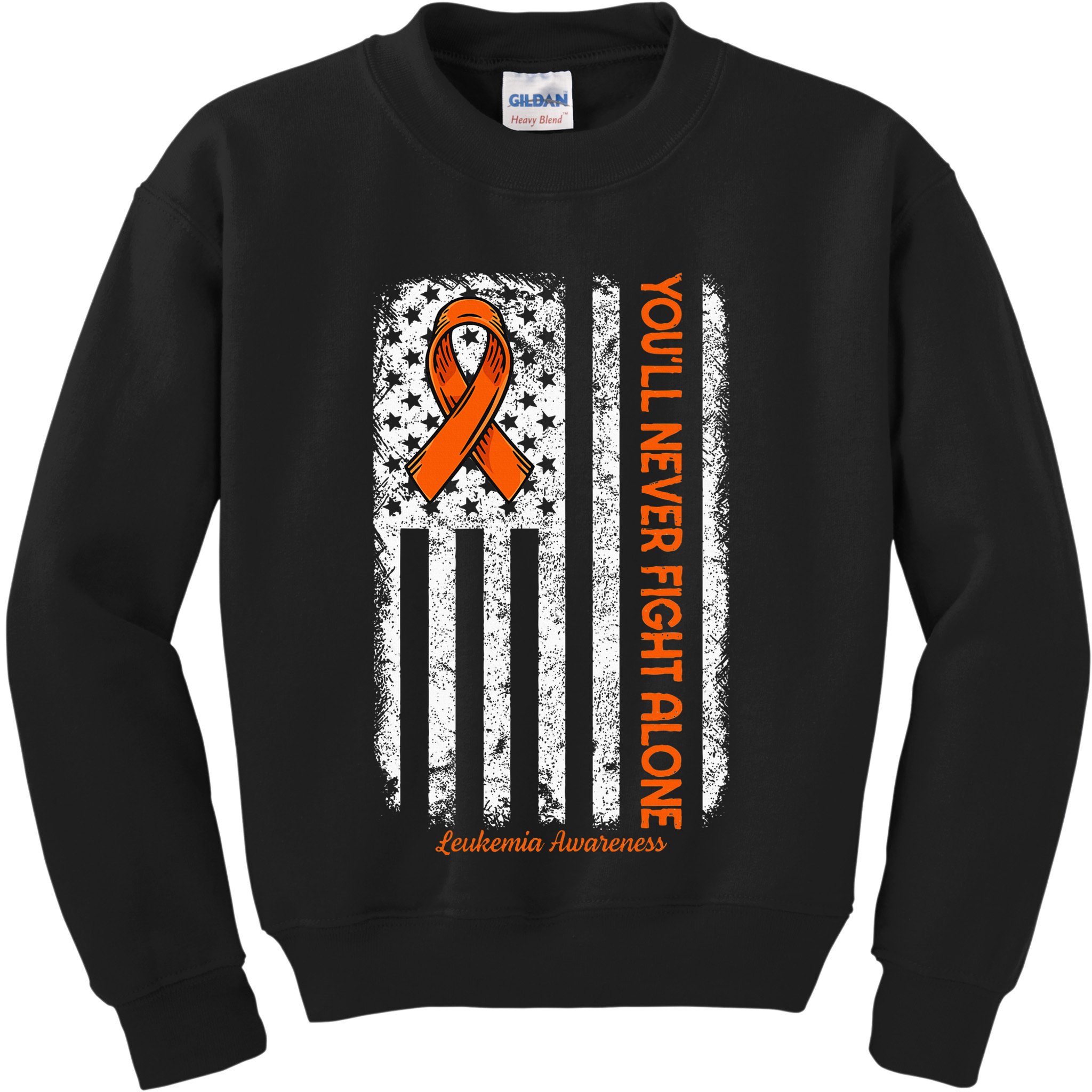YouLl Never Fight Alone Blood Cancer Leukemia Awareness Kids Sweatshirt