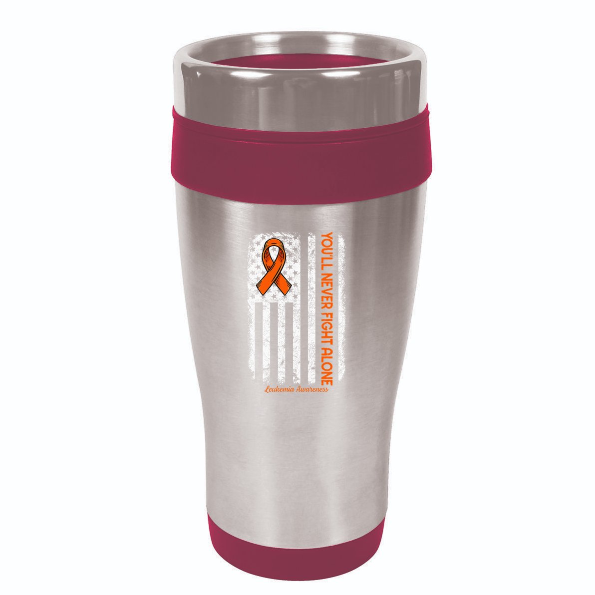 YouLl Never Fight Alone Blood Cancer Leukemia Awareness 16oz Travel Tumbler