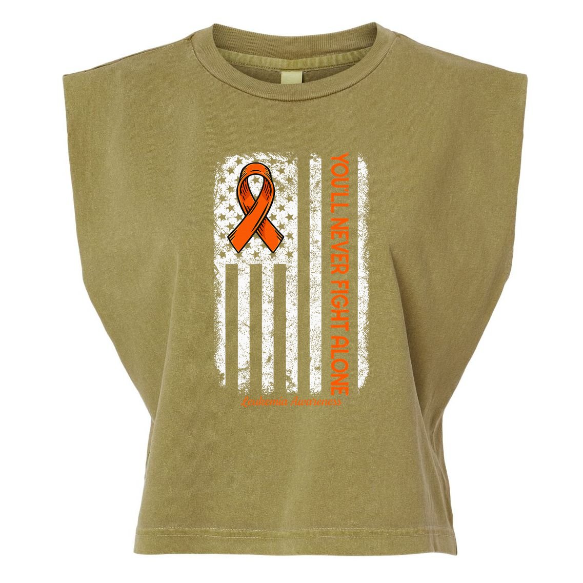 YouLl Never Fight Alone Blood Cancer Leukemia Awareness Garment-Dyed Women's Muscle Tee