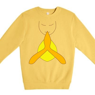 Yoga Namaste Greet Design Gift Premium Crewneck Sweatshirt