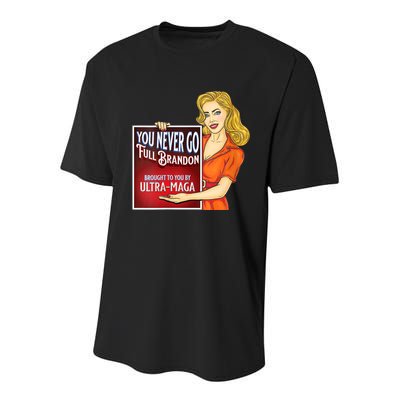 You Never Go Full Brandon Brought To You Buy Ultra Maga Youth Performance Sprint T-Shirt