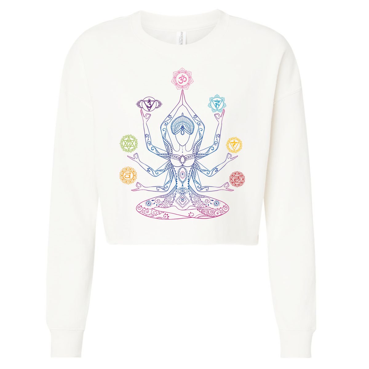 Yoga Namaste Graphic Design Cropped Pullover Crew