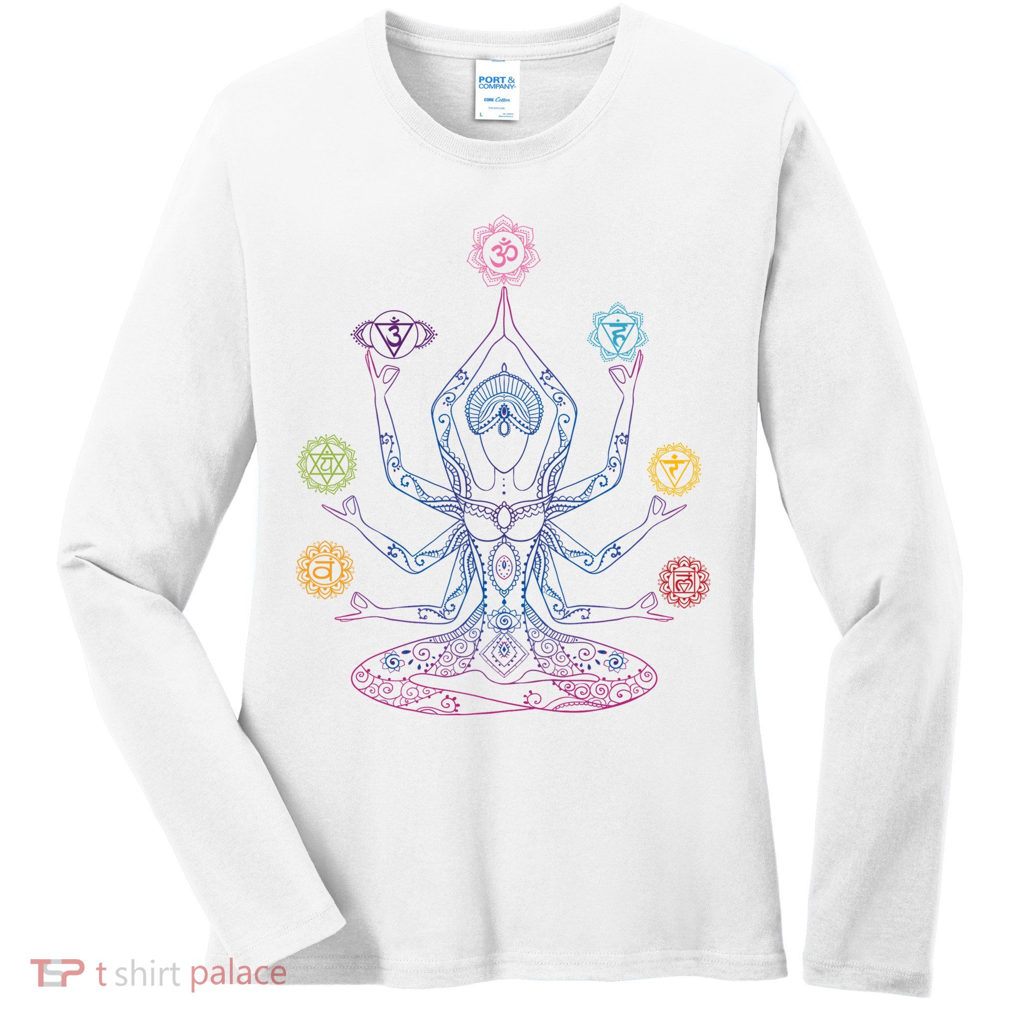 Yoga Namaste Graphic Design Ladies Long Sleeve Shirt