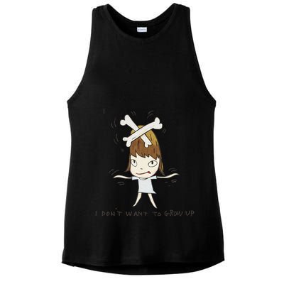 Yoshitomo Nara I Dont Want To Grow Up Painting Ladies PosiCharge Tri-Blend Wicking Tank