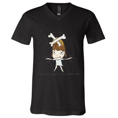 Yoshitomo Nara I Dont Want To Grow Up Painting V-Neck T-Shirt
